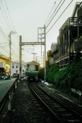 Old cable cars, Enoshima Electric Railway, Shichirigahama