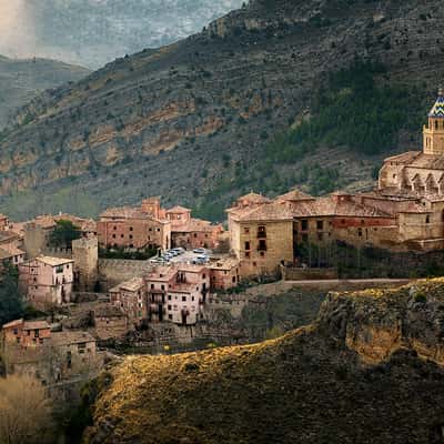 Panoramic view of Albarracin from the Ermita del Carmen, Spain