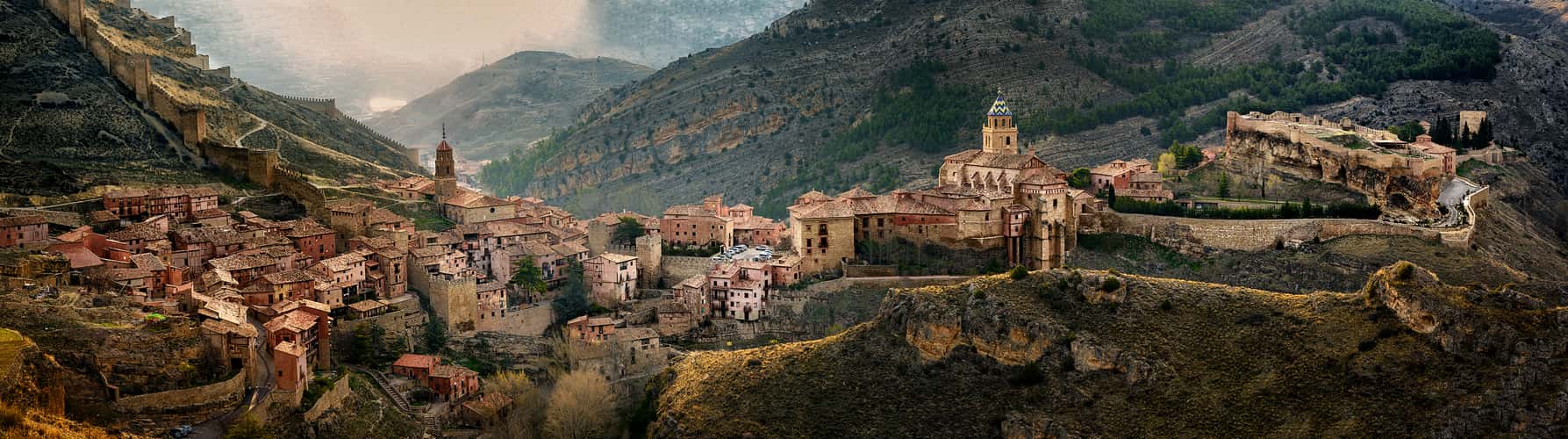 Panoramic view of Albarracin from the Ermita del Carmen
