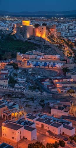 Panoramic view of the city of Almeria from Las Mellizas hill