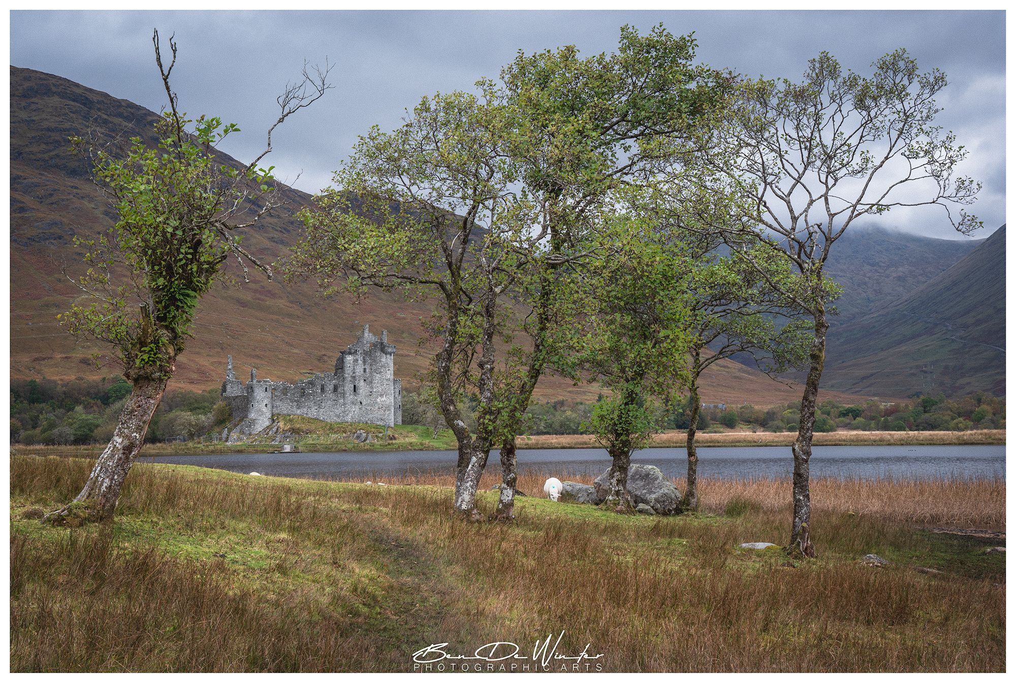 Rocks Kilchurn Castle, Loch Awe, Scotland, United Kingdom