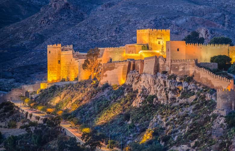 The Alcazaba monumental complex from the Gran Hotel Almeria