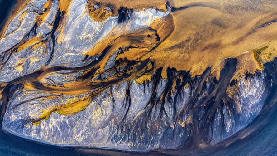 The unique pattern of a glacial river.