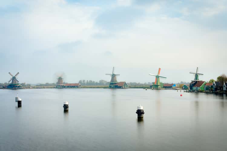 View of World of Windmills from Julianabrug Zaandijk