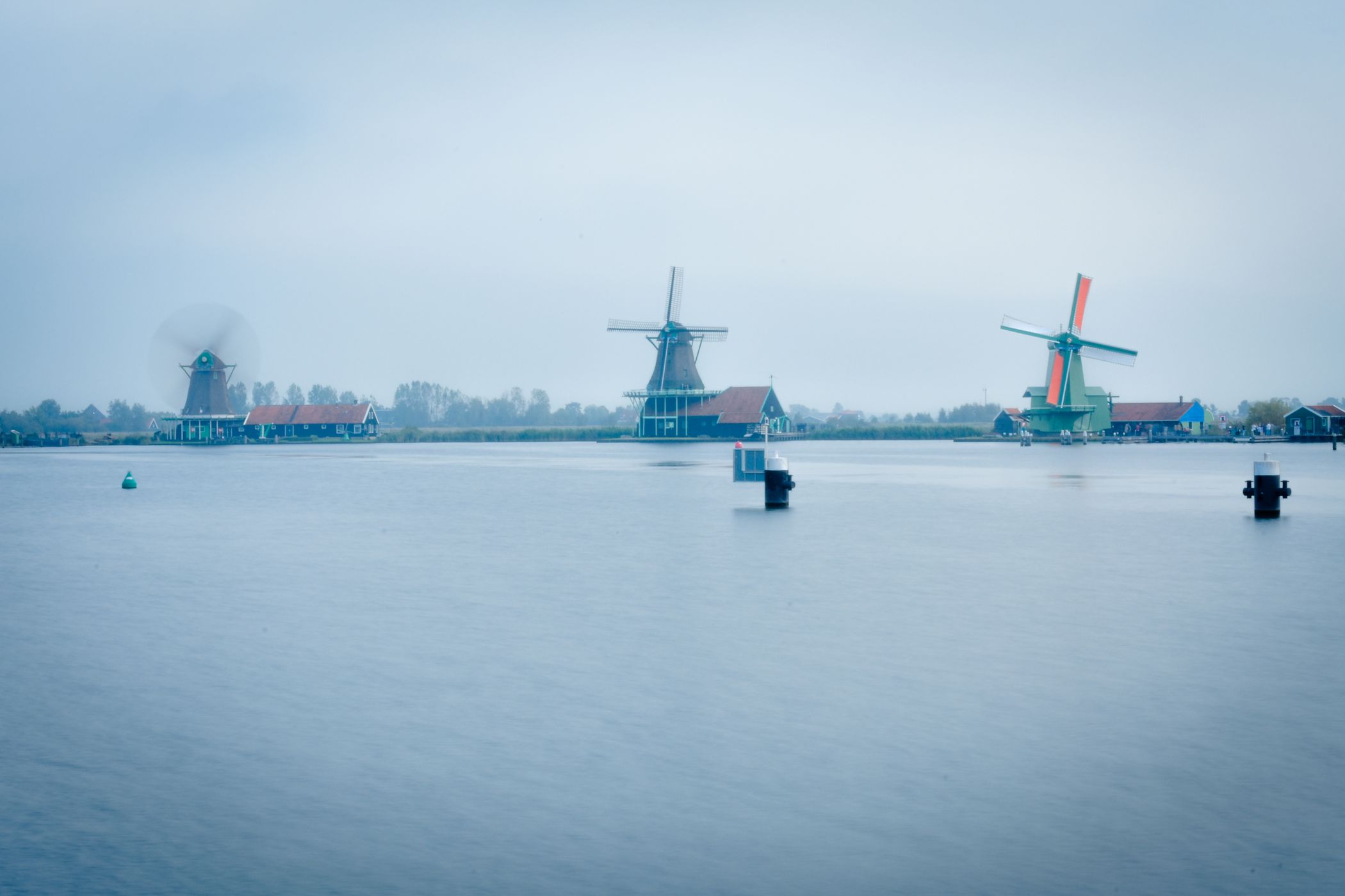 View of World of Windmills from Julianabrug Zaandijk, Netherlands