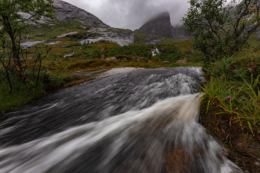 Waterfall near Flakstad, Norway