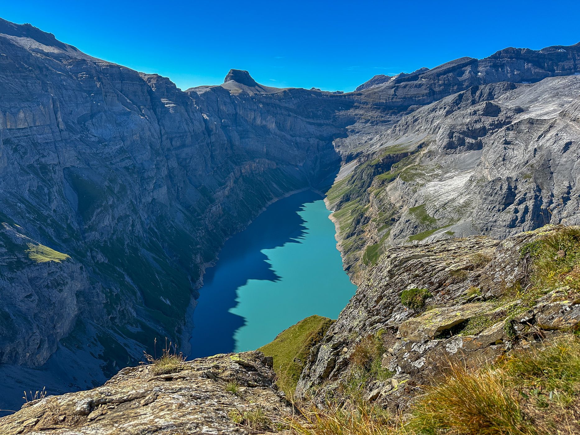 Limmernsee from above near Muttseehütte, Switzerland