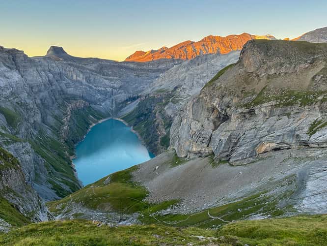 Limmernsee from above near Muttseehütte