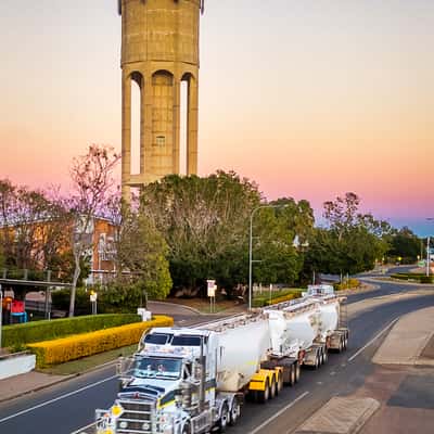Road-train & Water-tower, Longreach, Queensland, Australia