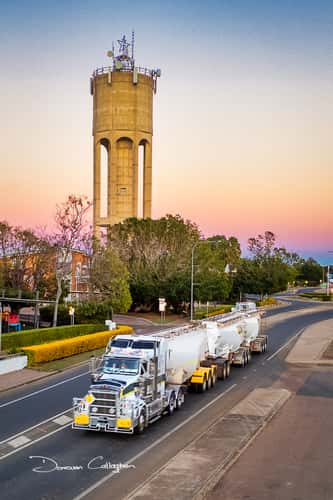 Road-train & Water-tower, Longreach, Queensland