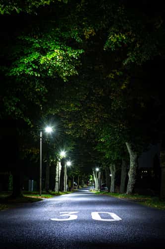 Small avenue with lighting