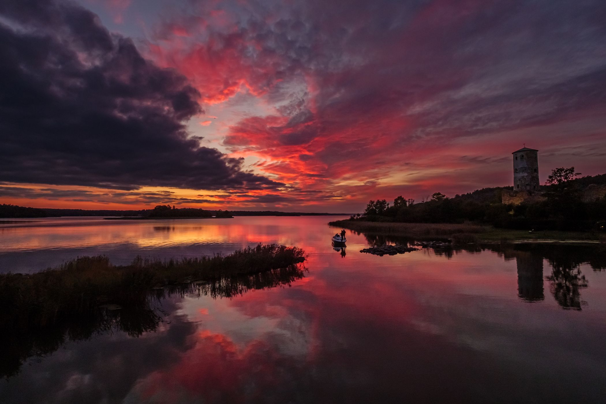 Stegeborg, evening light over the Slätbaken, Sweden