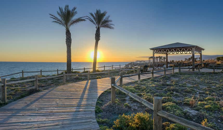 Sunset on the Seafront Path of El Toyo, Almeria