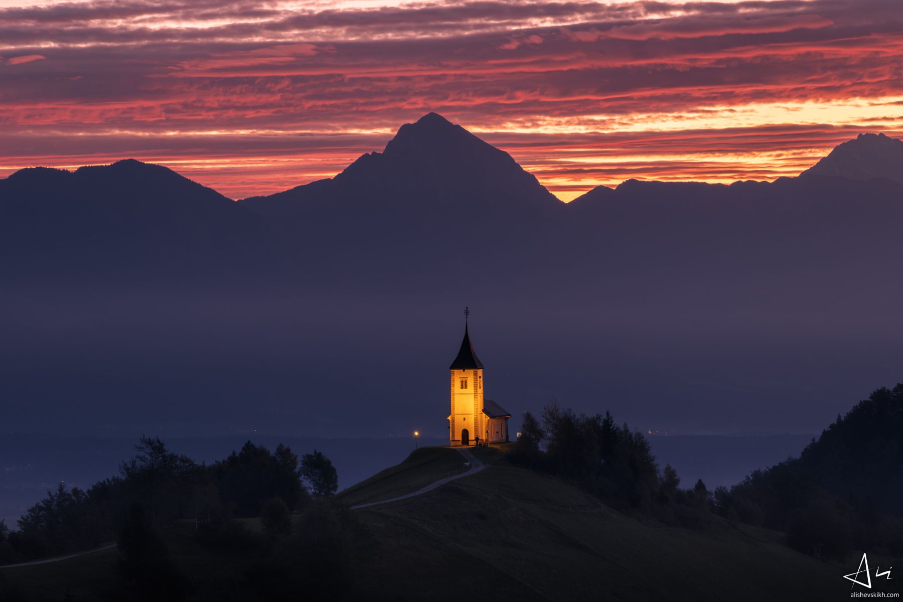 The Church of St. Primoz, Jamnik, Slovenia
