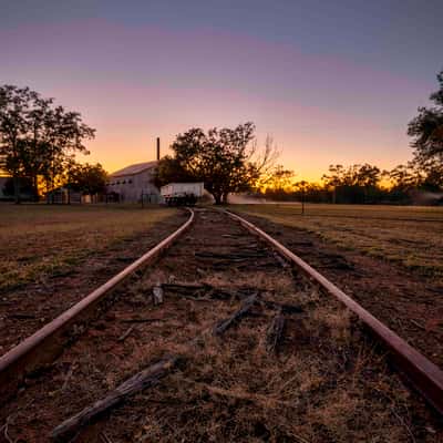 Train line to Blackall Woolsour, Blackall, Outback Qld, Australia