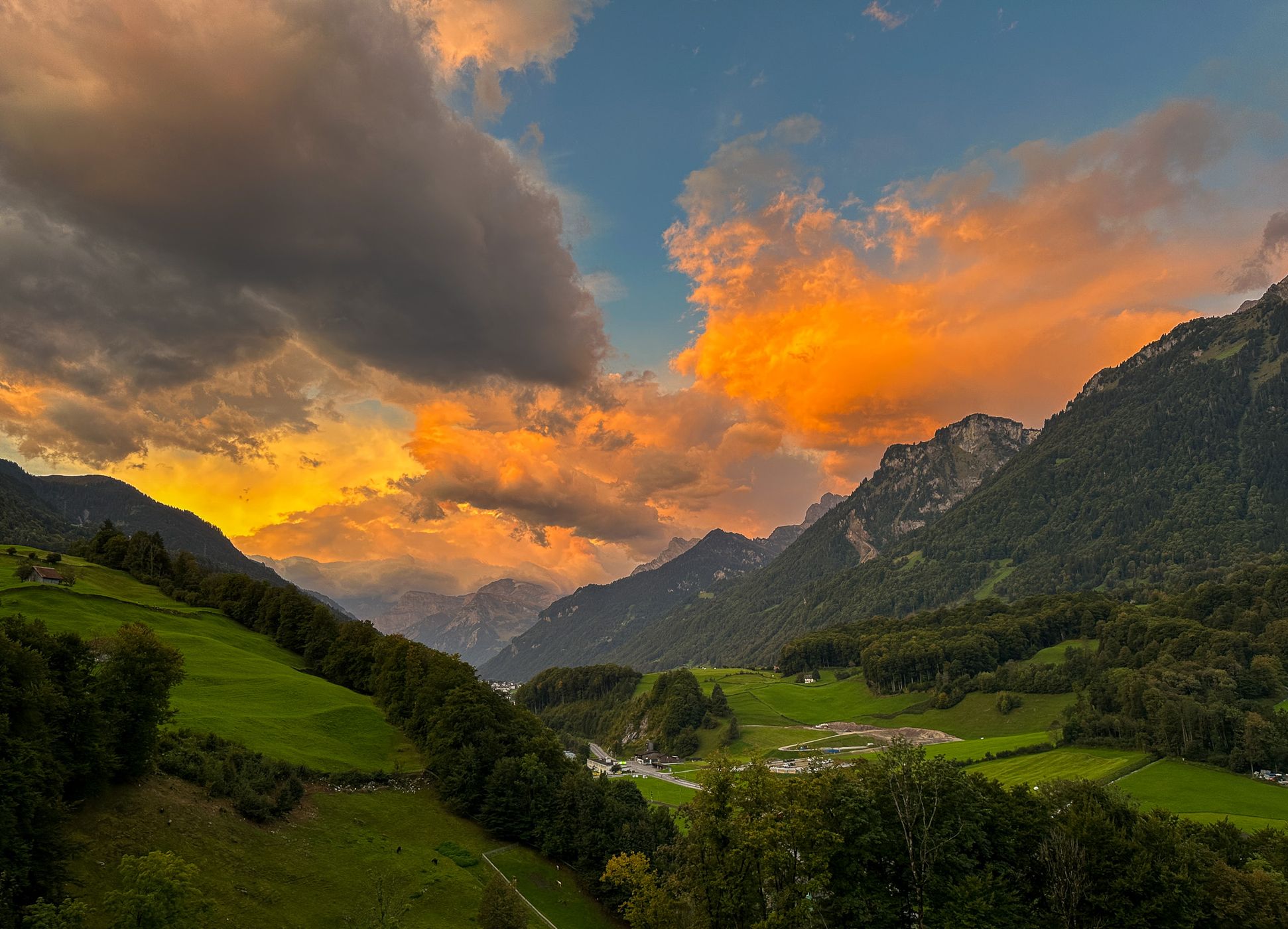 View on Mitlödi/GL, Switzerland