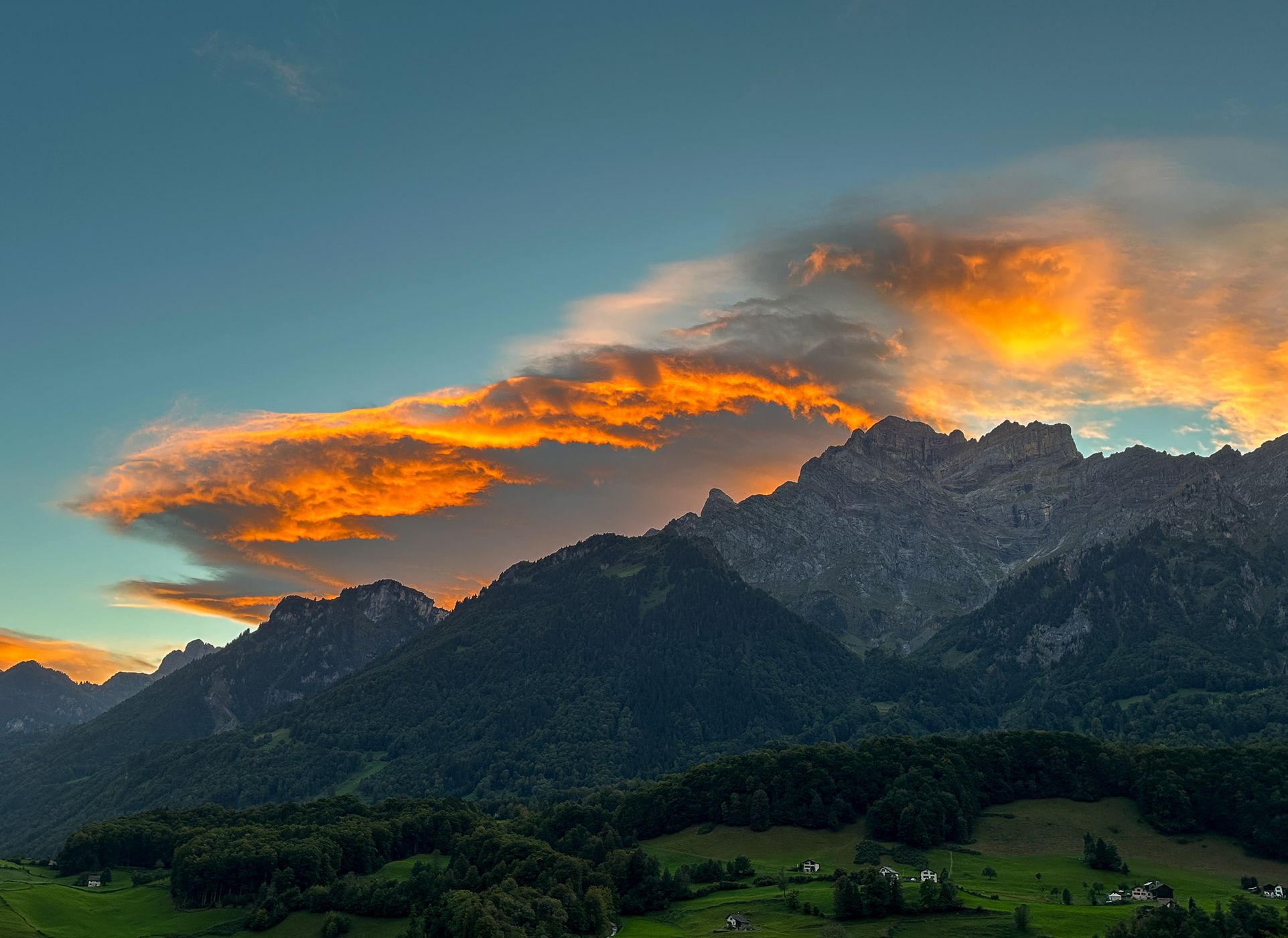 View on Mitlödi/GL, Switzerland