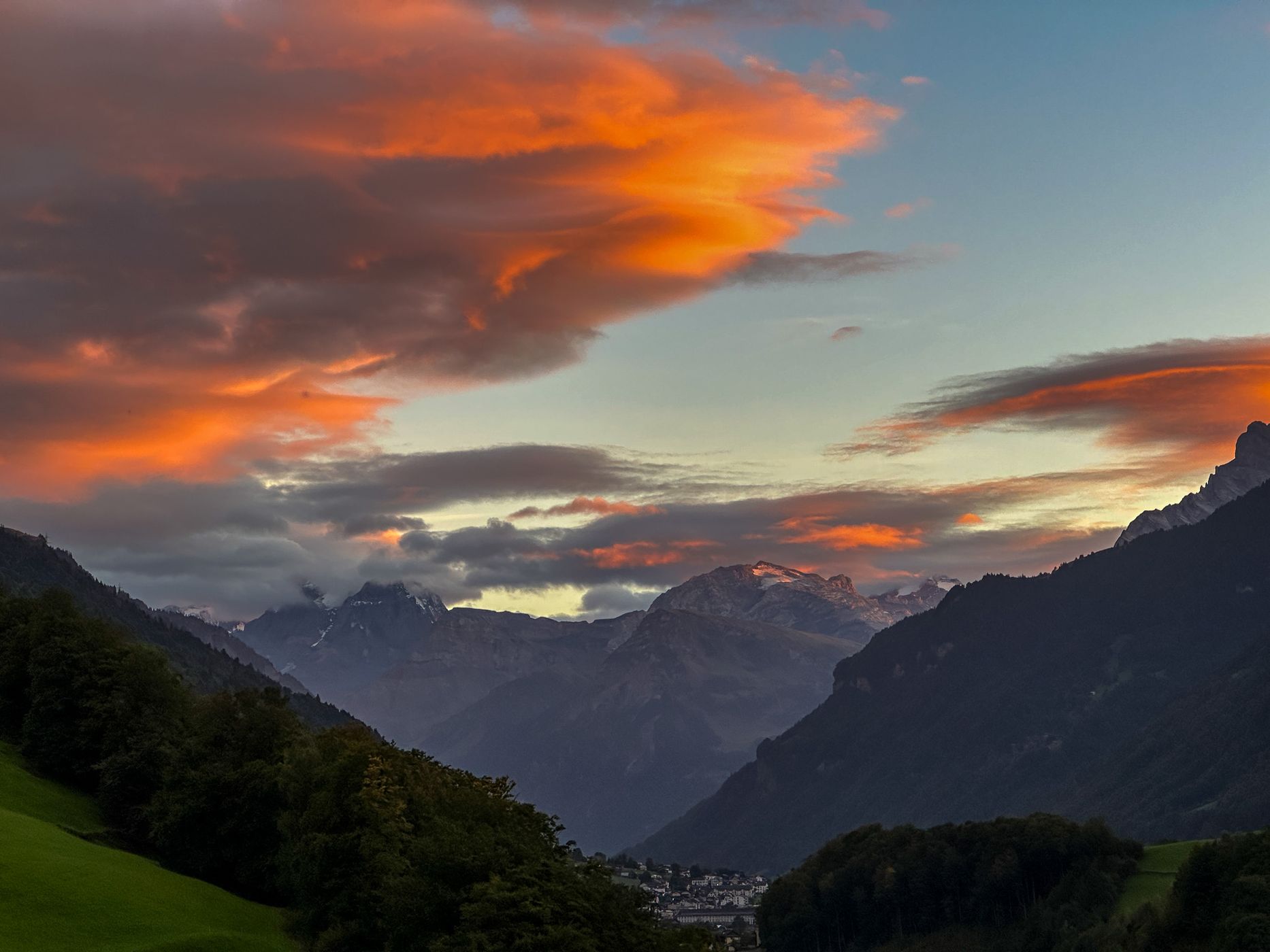 View on Mitlödi/GL, Switzerland