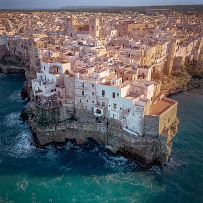 Aerial view of Polignano a Mare, Italy