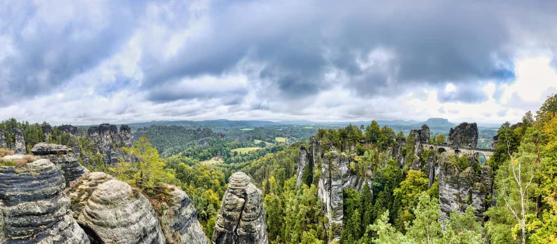 Basteibridge from Ferdinandstein, Saxon Switzerland