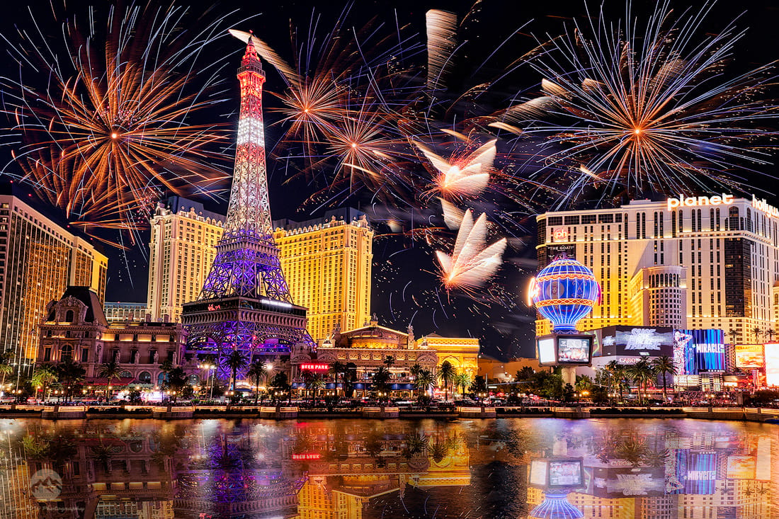 Bellagio Fountain & Paris Las Vegas, USA