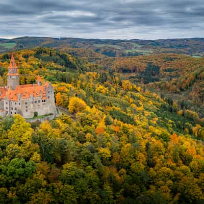 Castle Bouzov in autumn colors, Czech Republic