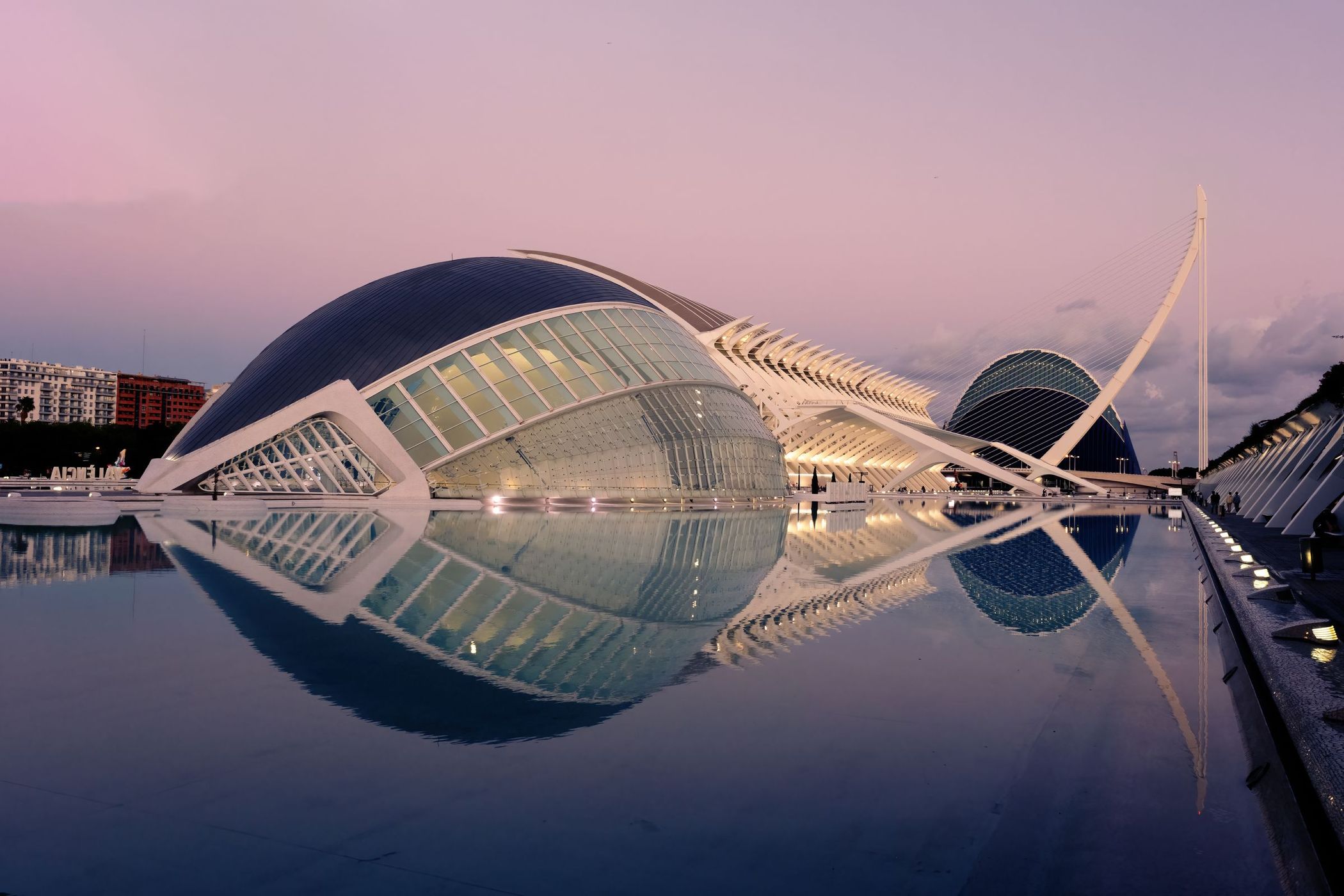Hemisfèric & Ciudad de las Artes, west view, Spain