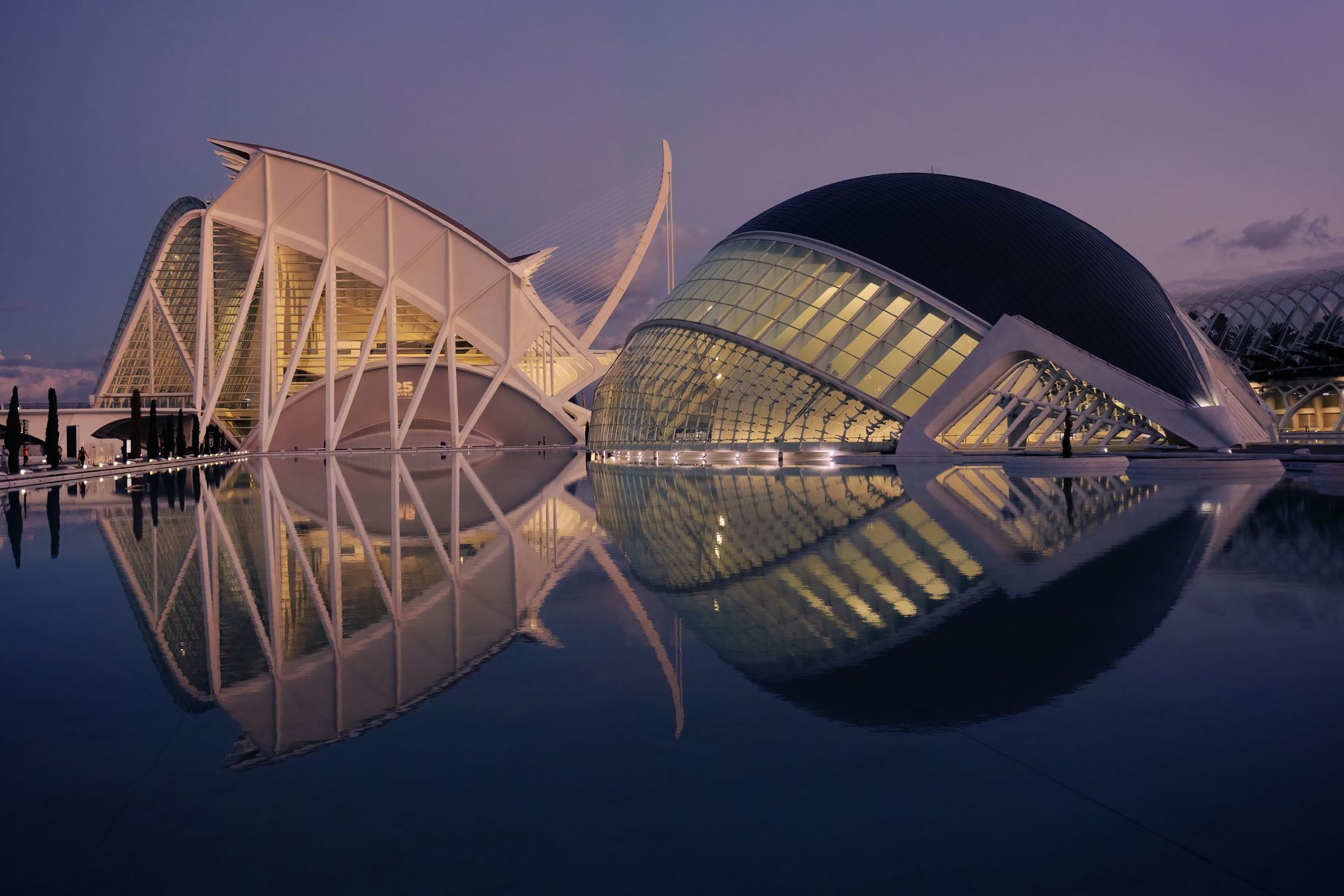 Hemisfèric & Ciudad de las Artes, east view, Spain