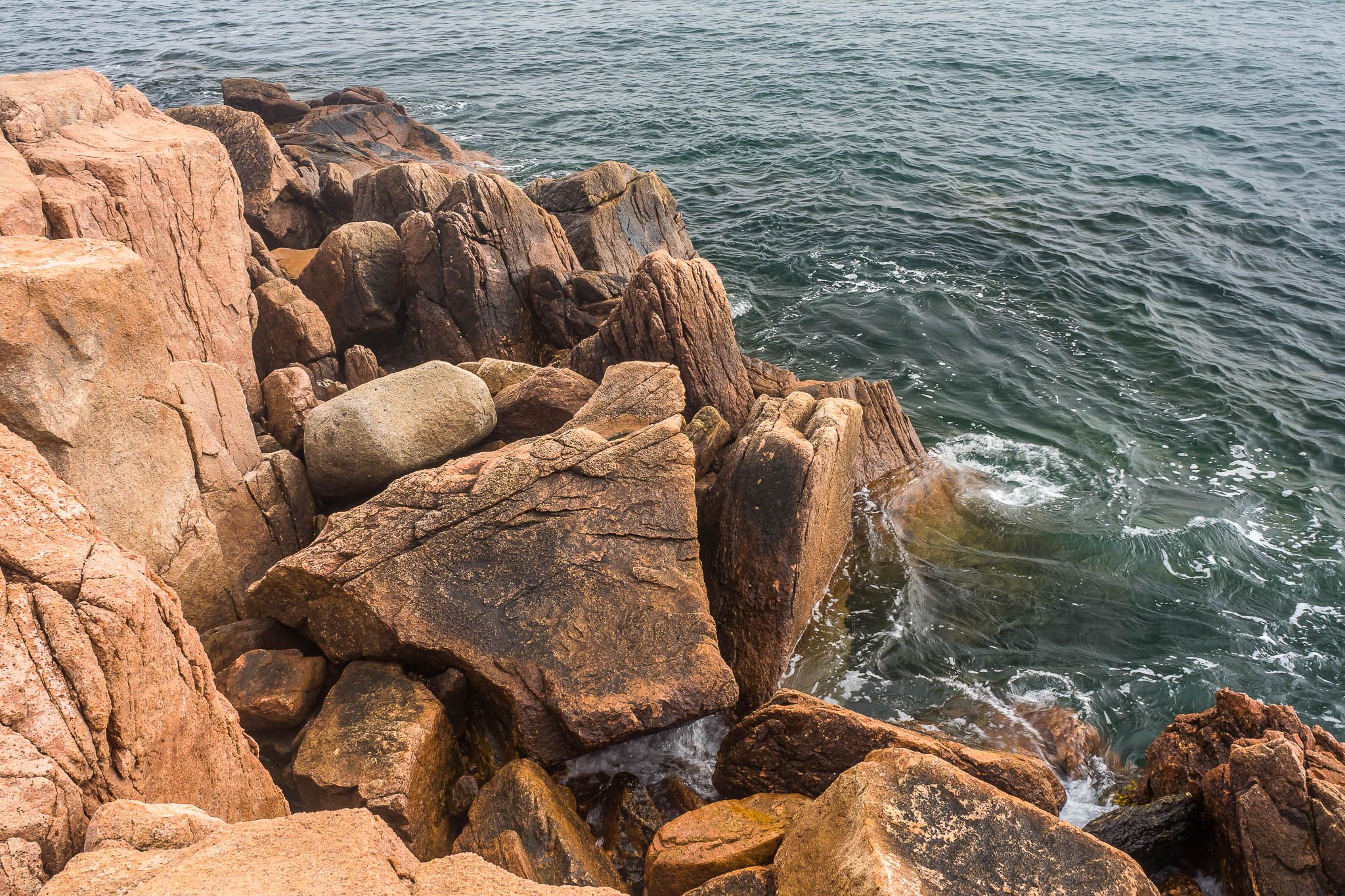 Cliff view of Bass Harbor Head Lighthouse, USA
