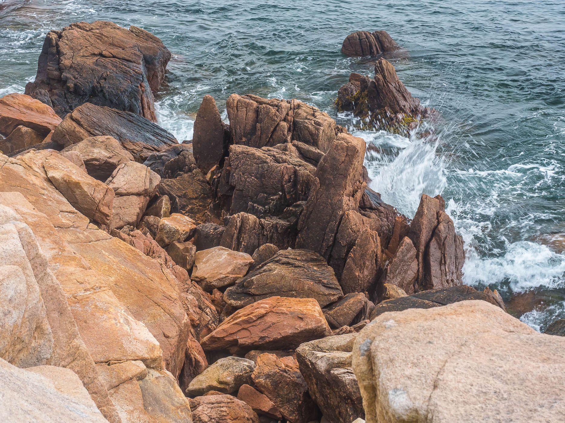 Cliff view of Bass Harbor Head Lighthouse, USA