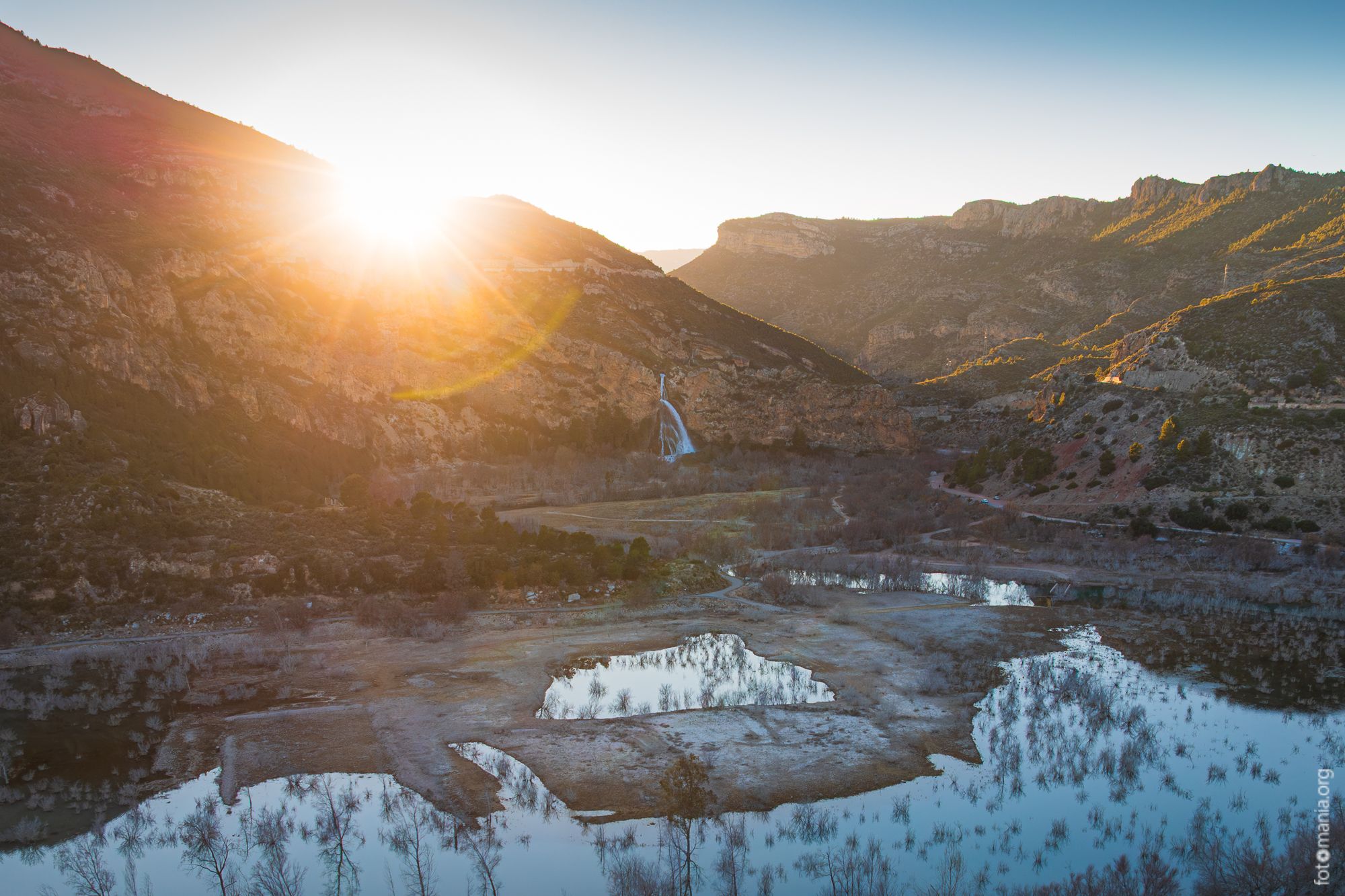 Domeño Waterfall (drone), Spain