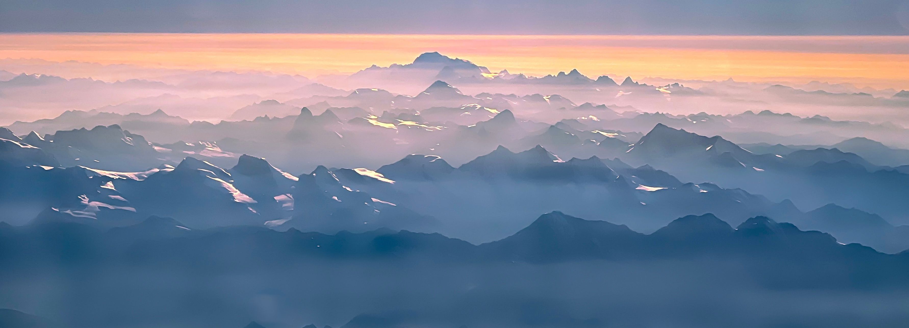 Flight over the alps, Switzerland