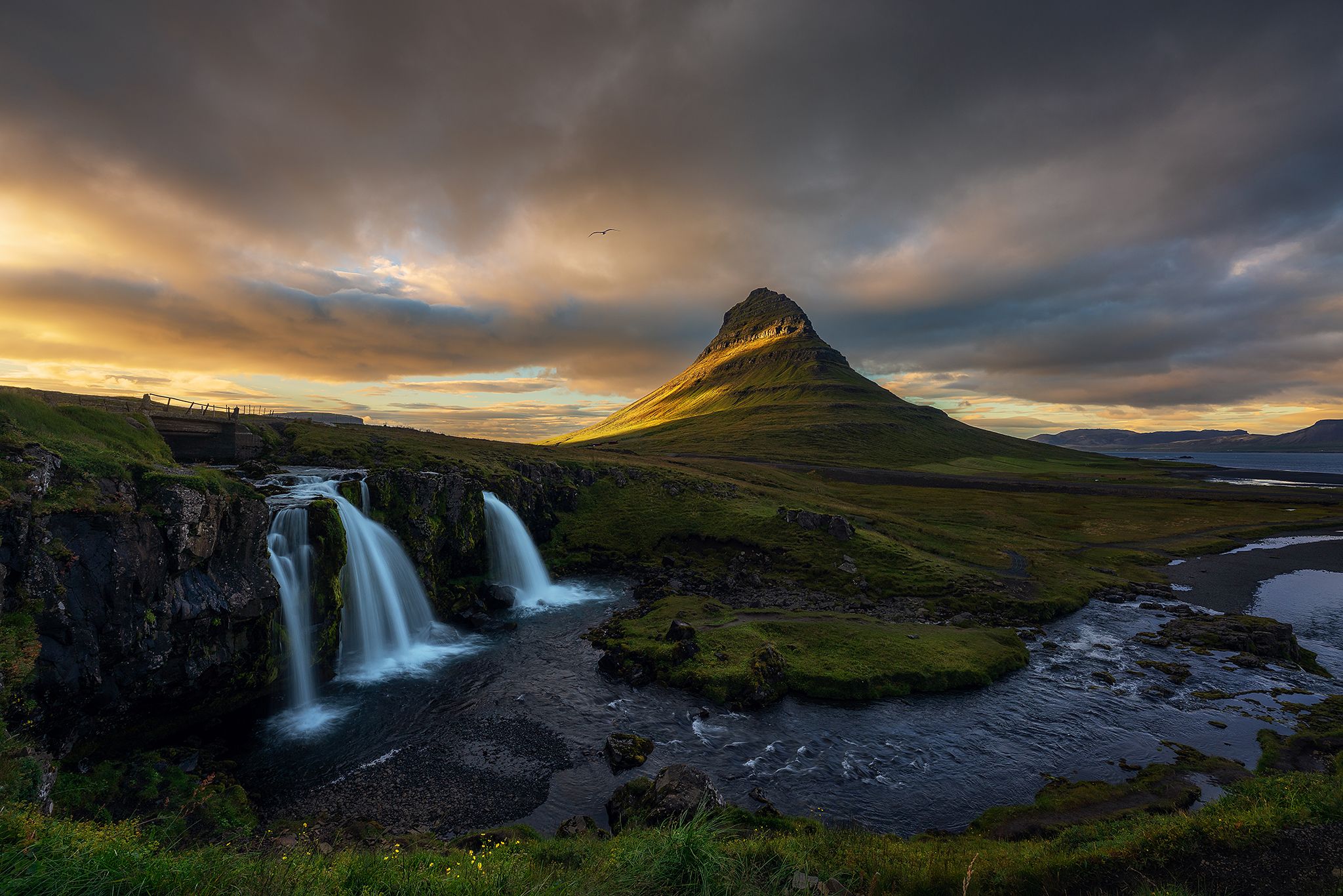 Kirkjufell Waterfall with Kirkjufell, Iceland