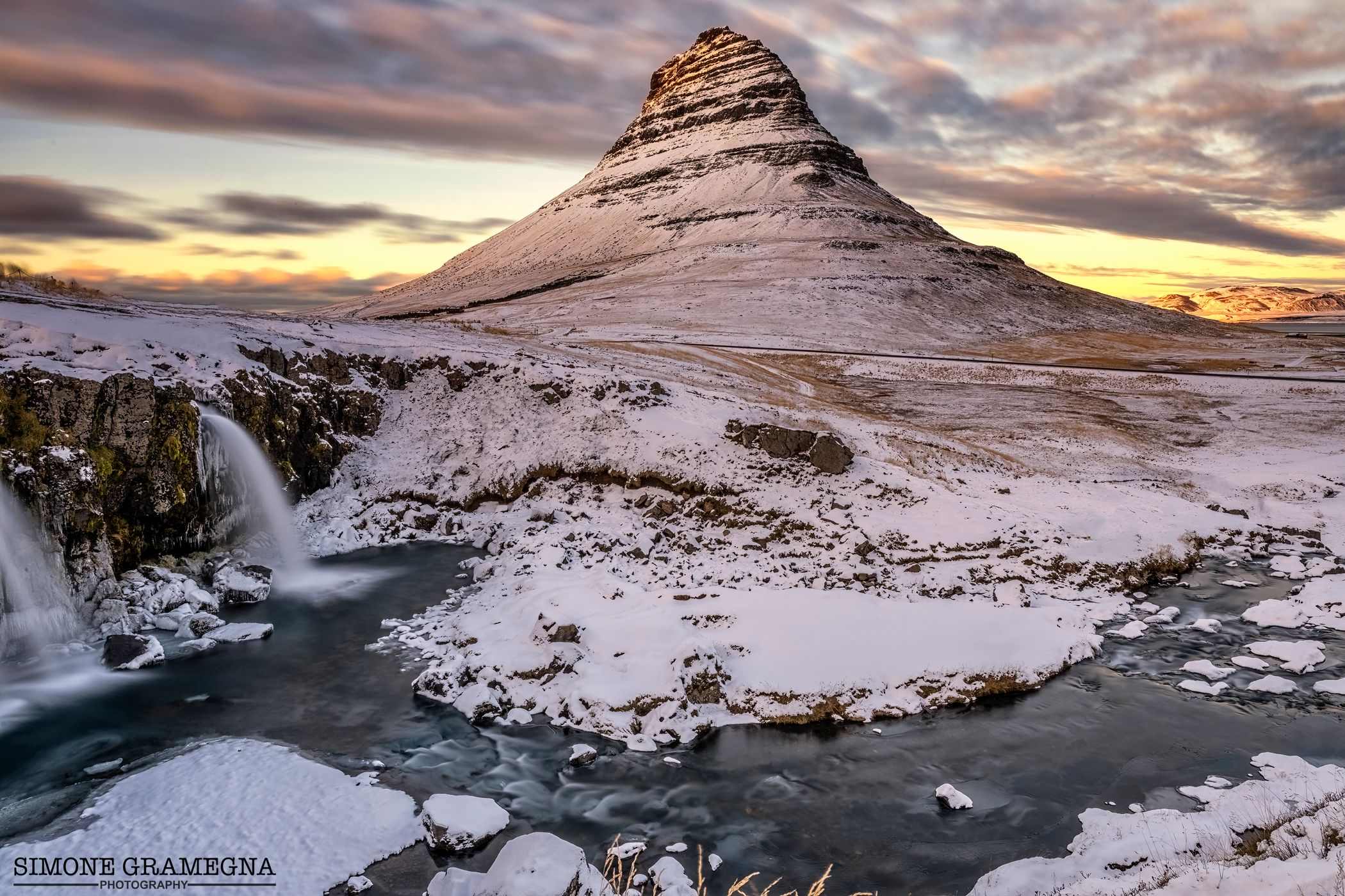 Kirkjufell Waterfall with Kirkjufell, Iceland