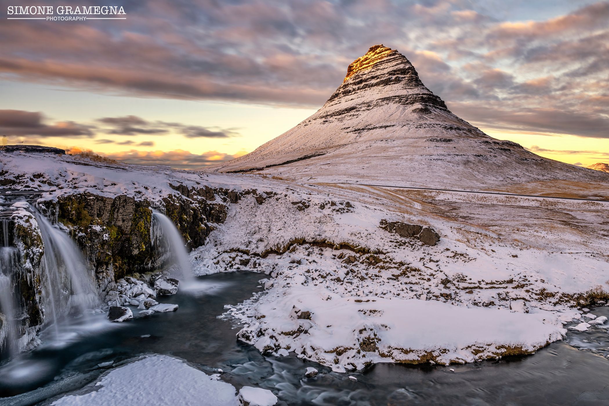 Kirkjufell Waterfall with Kirkjufell, Iceland