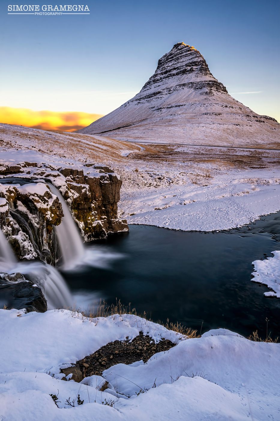Kirkjufell Waterfall with Kirkjufell, Iceland