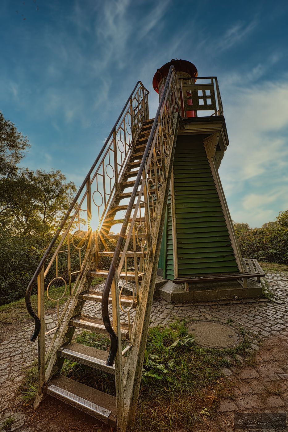 Lighthouse Bunthäuser Spitze, Hamburg [Drone], Germany