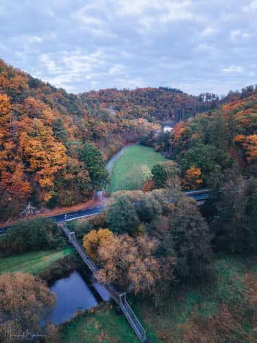 Old suspension bridge near Ehrenstein Monastery