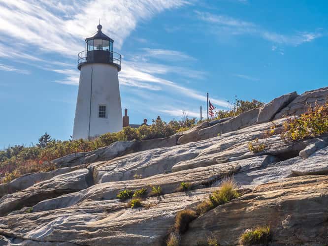 Pemaquid Point Lighthouse from the cliffs