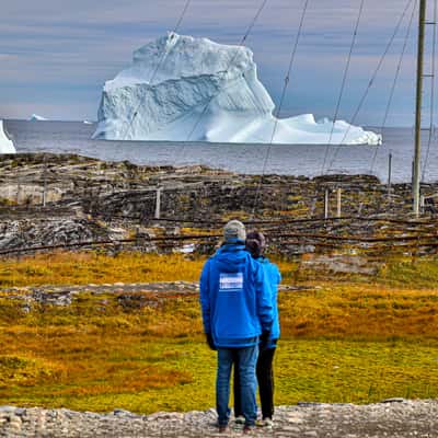 Qeqertarsuaq, big iceberg near beach, Greenland
