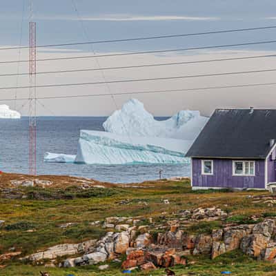 Qeqertarsuaq, Iceberg near the the houses, Greenland