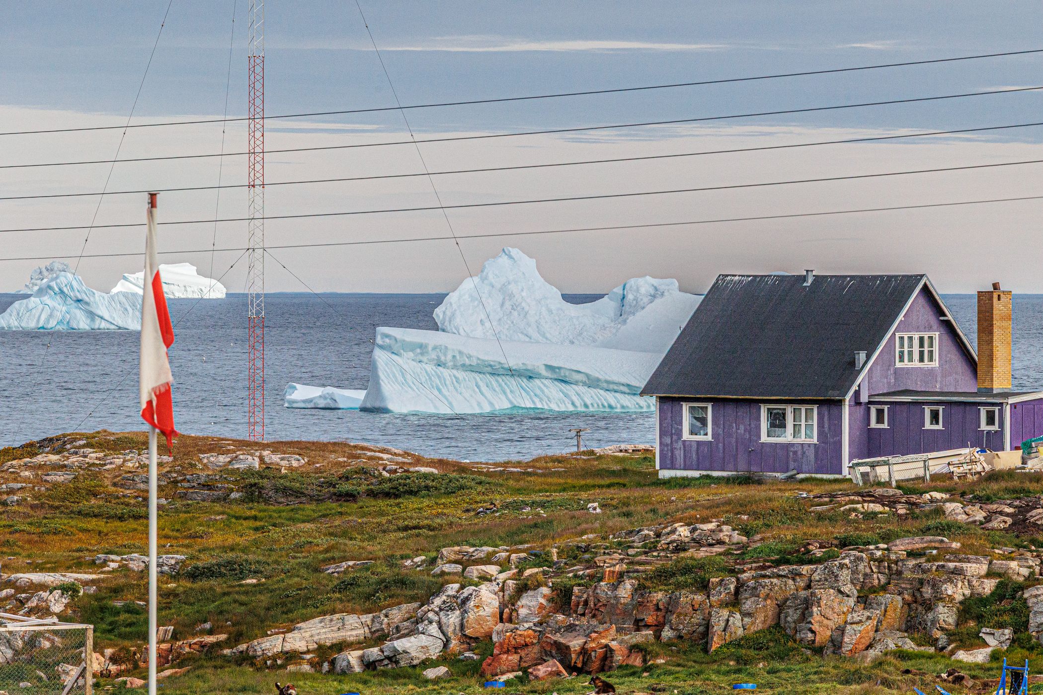 Qeqertarsuaq, Iceberg near the the houses, Greenland