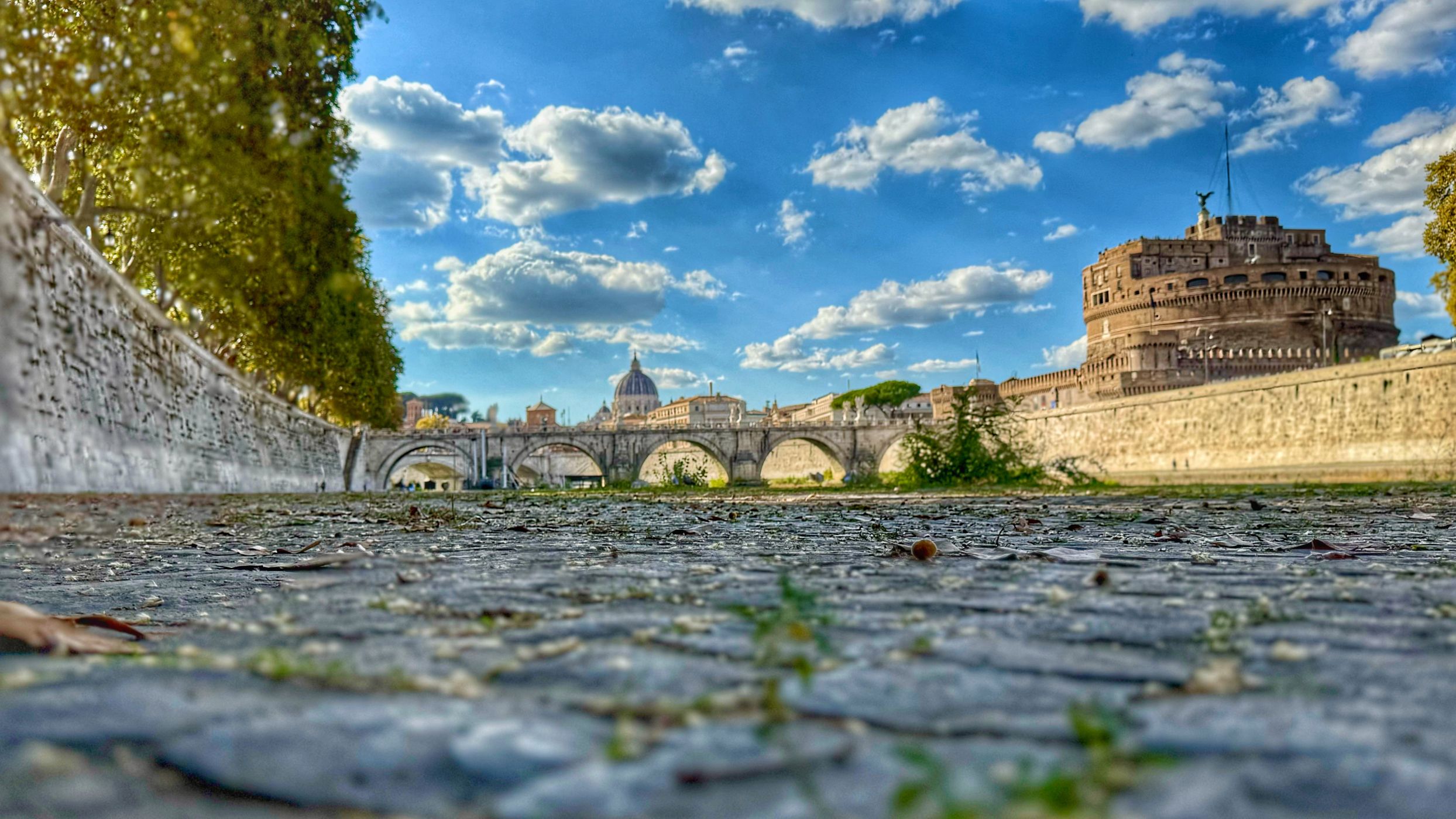 River view of Castle Sant'Angelo, Rome, Italy
