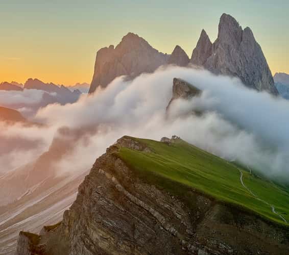 Seceda classic view point, South Tyrol