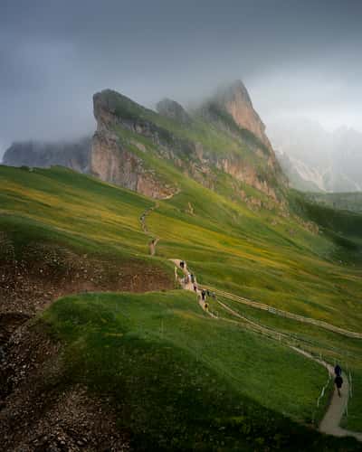 Seceda classic view point, South Tyrol