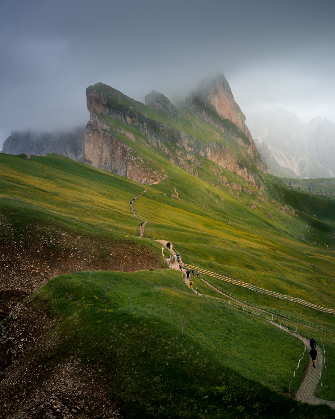 Seceda classic view point, South Tyrol, Italy