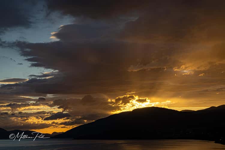 Sonnenuntergang über dem Eidsfjord