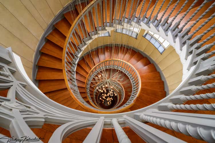 Spiral staircase in Heal & son store