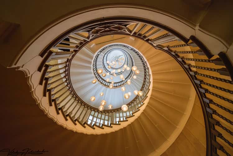 Spiral staircase in Heal & son store