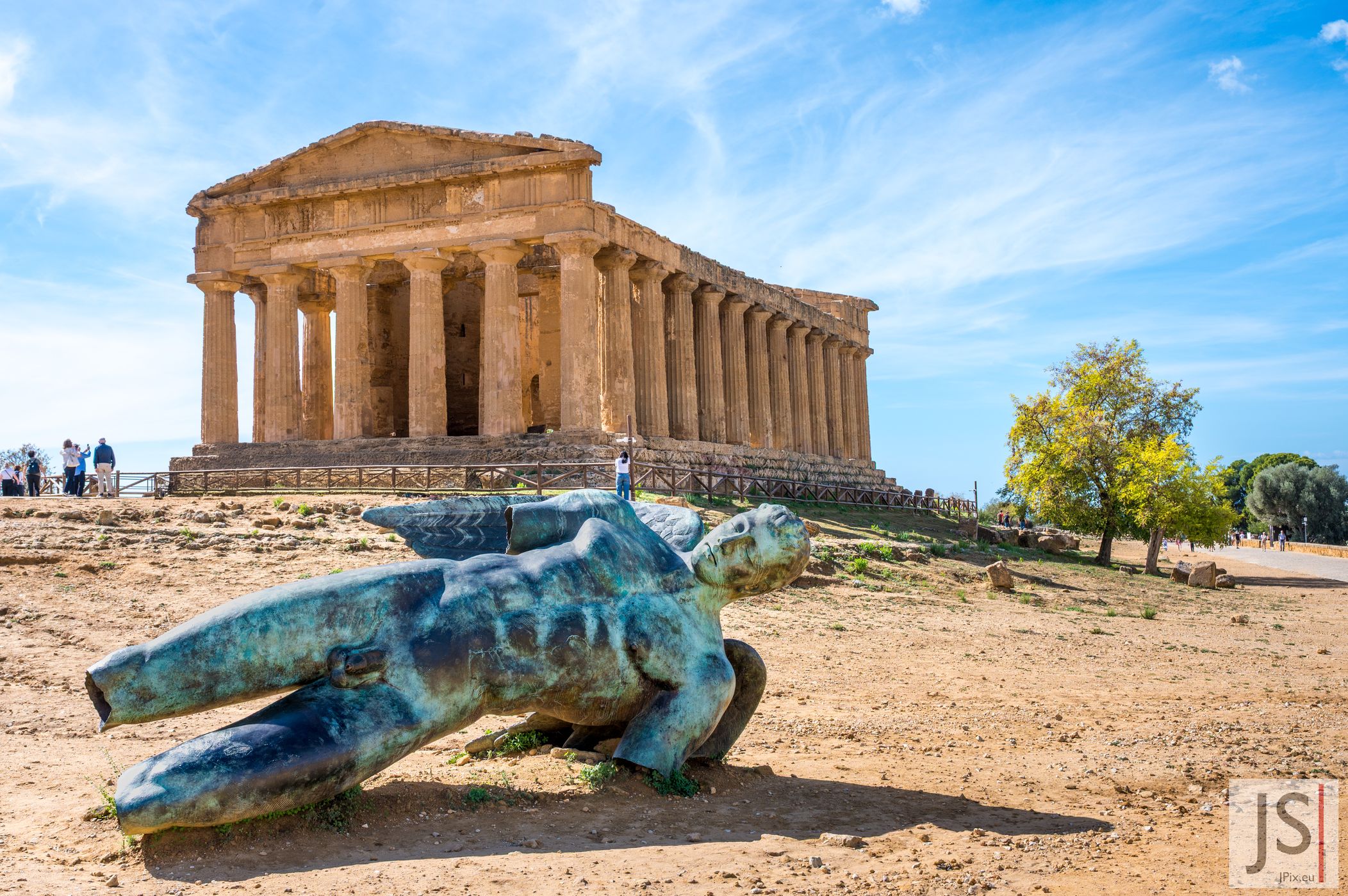 Statue of Icarus, Valley of the temples, Agrigento, Sicily, Italy